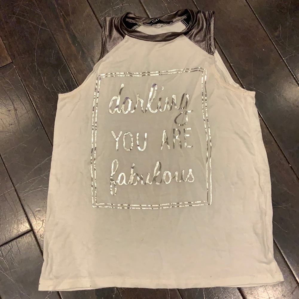Shiny sleeveless top